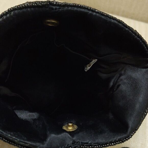 LaRegale Black Beaded Mini Pleat Evening Crossbody Shoulder Bag - Picture 7 of 11